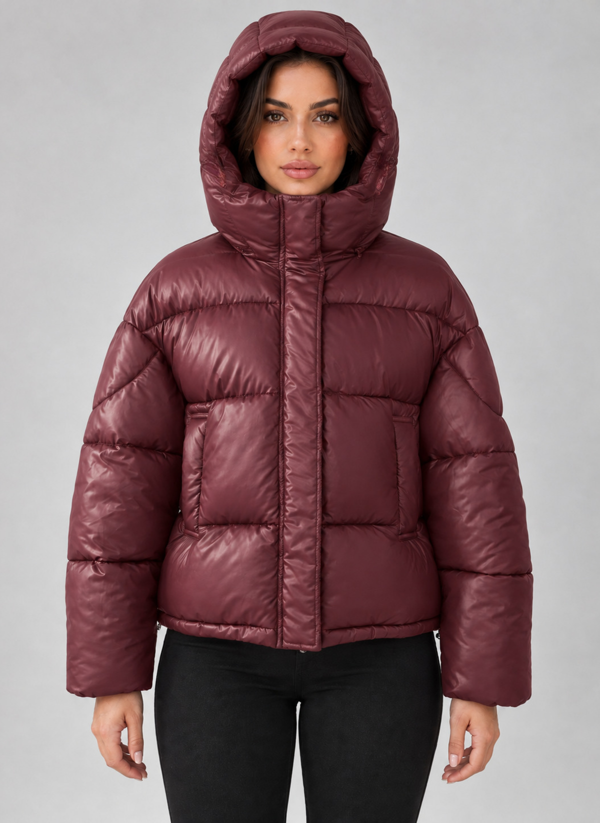 Hooded Puffer Jacket – Full Zip Padded Winter Coat