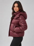 Hooded Puffer Jacket – Full Zip Padded Winter Coat