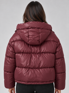 Hooded Puffer Jacket – Full Zip Padded Winter Coat