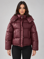 Hooded Puffer Jacket – Full Zip Padded Winter Coat