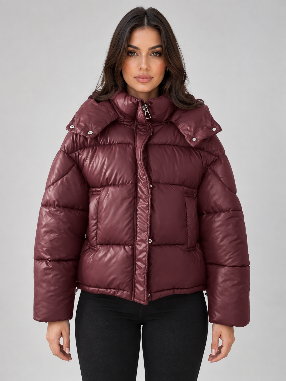Hooded Puffer Jacket – Full Zip Padded Winter Coat