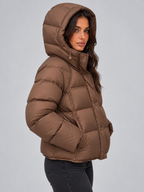 Hooded Puffer Jacket – High Neck Padded Winter Coat