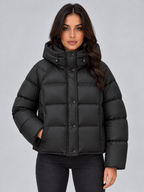 Hooded Puffer Jacket – High Neck Padded Winter Coat