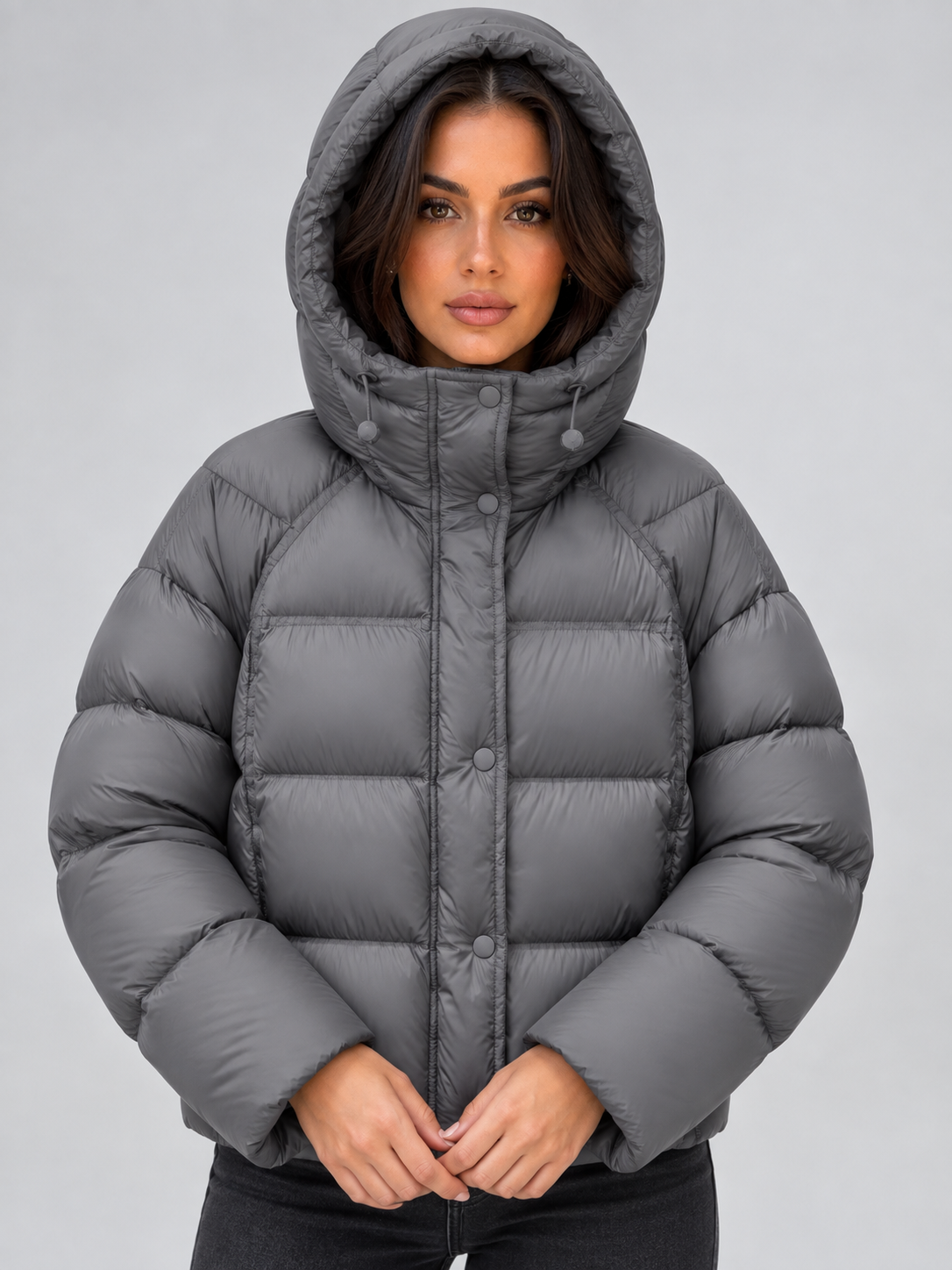 Hooded Puffer Jacket – High Neck Padded Winter Coat
