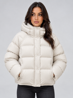 Hooded Puffer Jacket – High Neck Padded Winter Coat