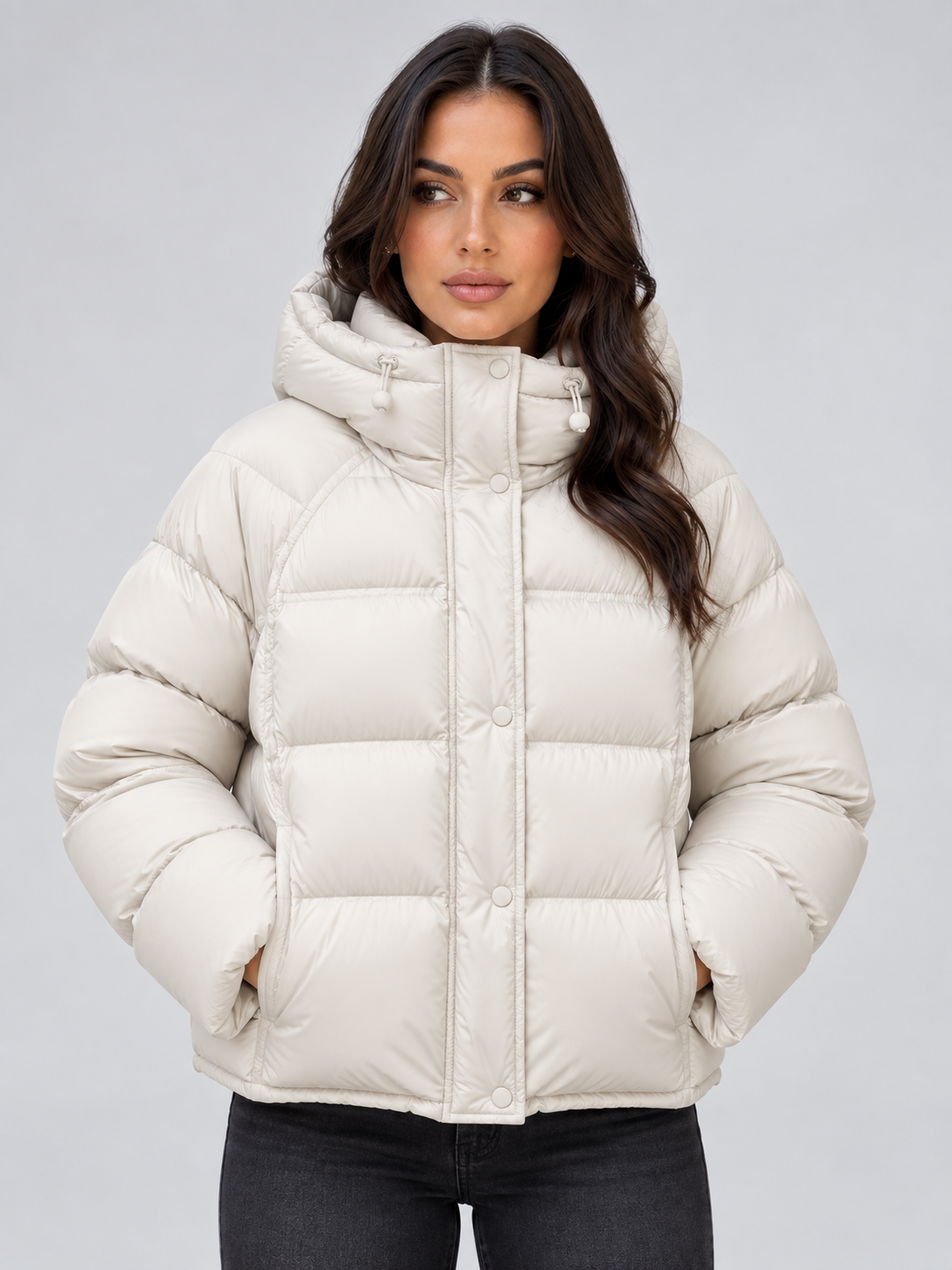 Hooded Puffer Jacket – High Neck Padded Winter Coat