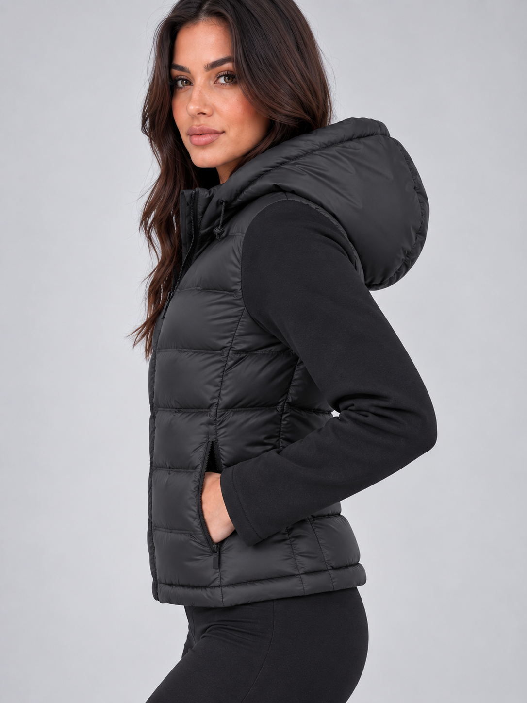 Hooded Puffer Jacket – Quilted Zip Up Winter Coat