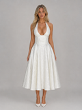 Women's Jacquard Halter Midi Dress