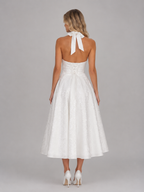 Jacquard Halter Midi Dress