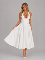 Jacquard Halter Midi Dress