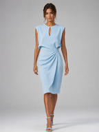 Keyhole Neck Midi Dress