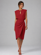 Keyhole Neck Midi Dress