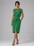 Keyhole Neck Midi Dress