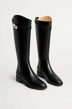 Buckle Knee-High Boots