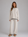 Knitted Co-Ord Set – Relaxed Jumper & Wide Leg Trousers