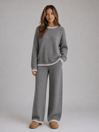 Knitted Co-Ord Set – Relaxed Jumper & Wide Leg Trousers