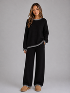 Knitted Co-Ord Set – Relaxed Jumper & Wide Leg Trousers