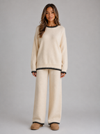 Knitted Co-Ord Set – Relaxed Jumper & Wide Leg Trousers
