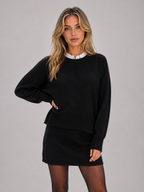 Knitted Jumper & Mini Skirt Co-Ord Set – Relaxed Two-Piece Outfit