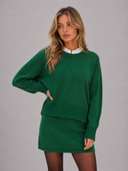 Knitted Jumper & Mini Skirt Co-Ord Set – Relaxed Two-Piece Outfit