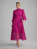 Flowing Lace Midi Dress