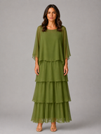 Layered Chiffon Maxi Dress