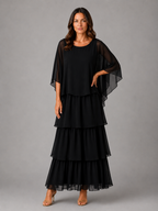 Layered Chiffon Maxi Dress