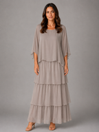 Layered Chiffon Maxi Dress