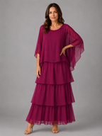 Layered Chiffon Maxi Dress