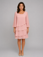 Layered Chiffon Shift Dress