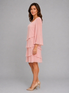 Layered Chiffon Shift Dress