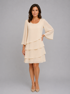 Layered Chiffon Shift Dress