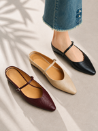 Pointed Mary Jane Mules
