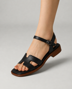 Leather Strappy Buckle Sandals