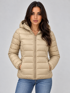 Lightweight Hooded Puffer Jacket – Quilted Zip-Up Coat