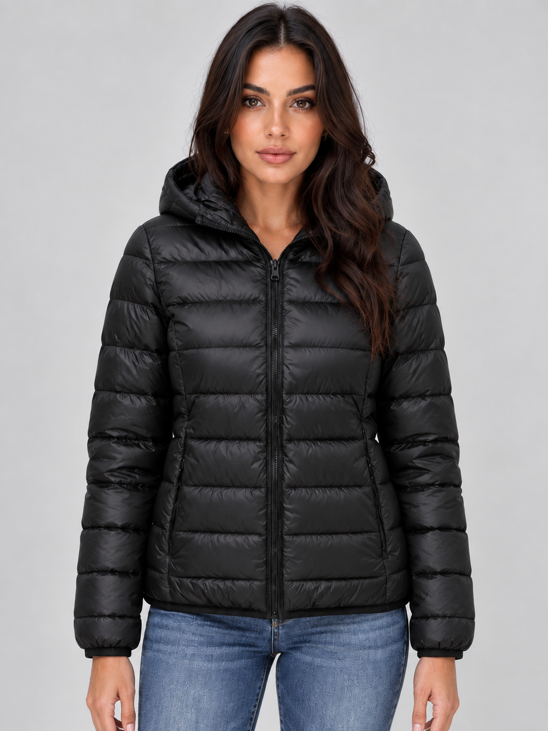 Lightweight Hooded Puffer Jacket – Quilted Zip-Up Coat