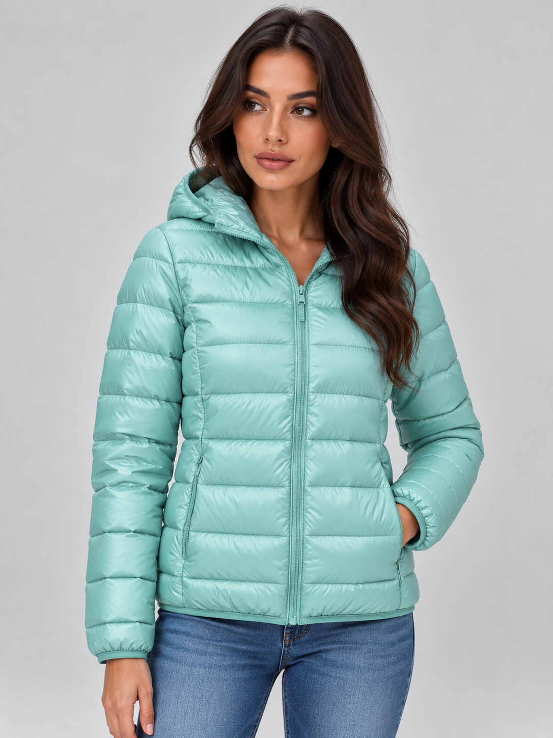 Lightweight Hooded Puffer Jacket – Quilted Zip-Up Coat