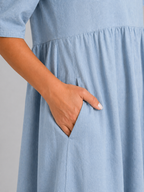 Linen Blend Midi Dress