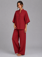 Linen Style Two-Piece Set