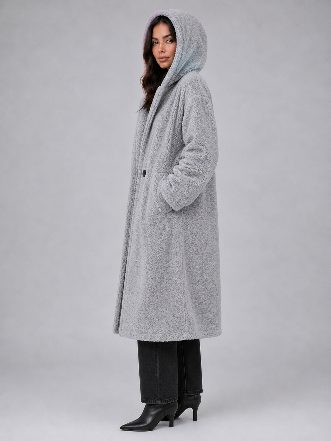 Long Hooded Teddy Coat – Oversized Borg Winter Coat