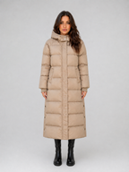 Long Puffer Coat – Hooded Padded Winter Jacket