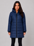 Long Puffer Coat – Hooded Quilted Winter Jacket