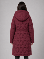 Long Puffer Coat – Hooded Quilted Winter Jacket