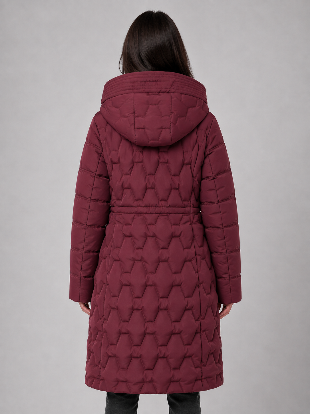 Long Puffer Coat – Hooded Quilted Winter Jacket