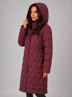 Long Puffer Coat – Hooded Quilted Winter Jacket