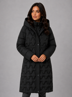 Long Puffer Coat – Hooded Quilted Winter Jacket