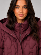 Long Puffer Coat – Hooded Quilted Winter Jacket