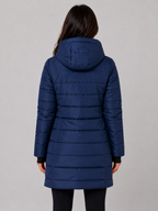 Long Puffer Coat – Hooded Quilted Winter Jacket