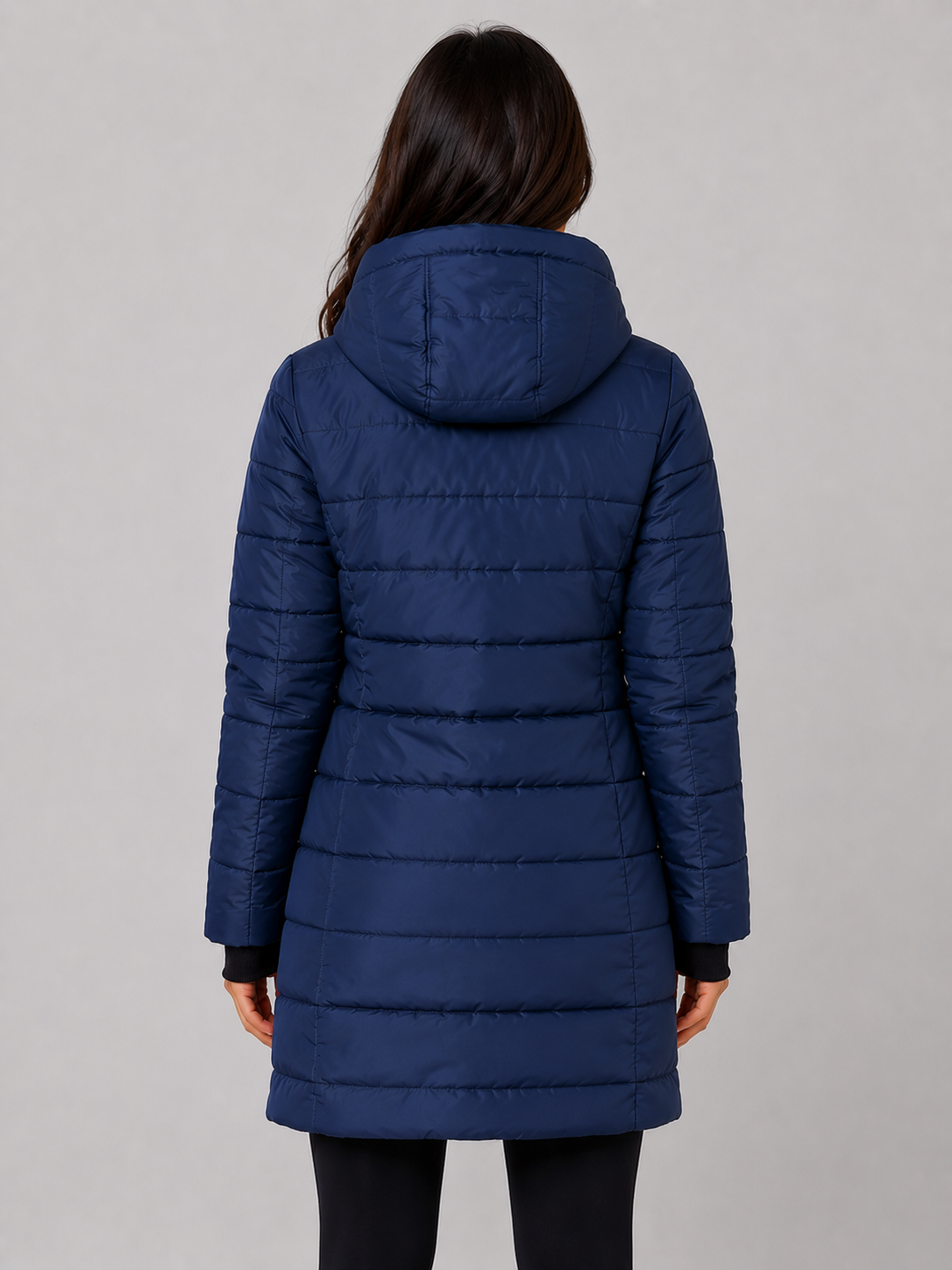Long Puffer Coat – Hooded Quilted Winter Jacket