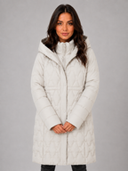 Long Puffer Coat – Hooded Quilted Winter Jacket